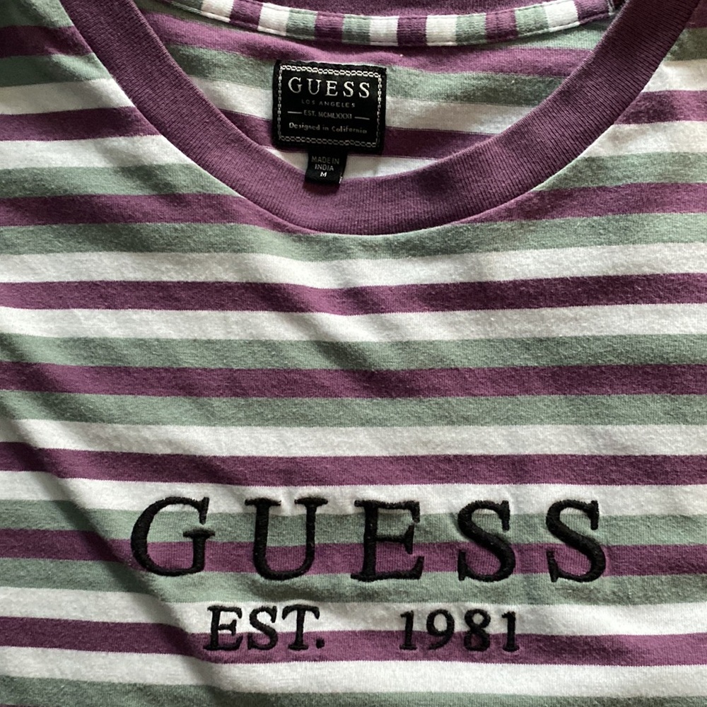 Long Sleeve Striped Guess Shirt: Meduim